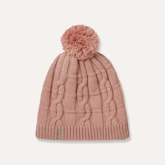 SealSkinz Hemsby Waterproof Cold Weather Cable Knit Bobble Hat Pink