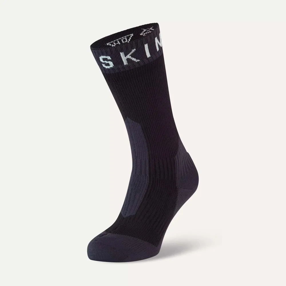 SealSkinz Stanfield Waterproof Extreme Cold Weather Mid Length Sock Black/Grey/White