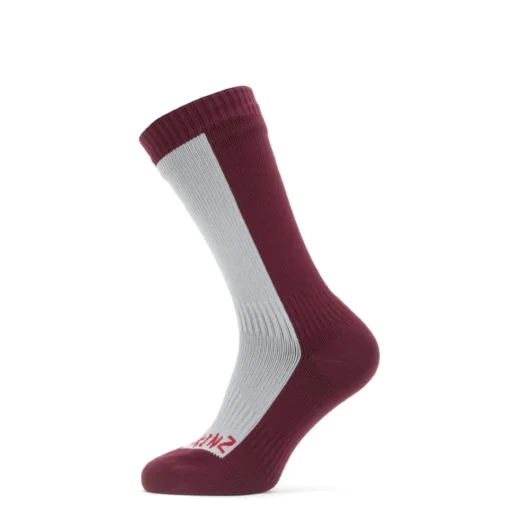 SealSkinz Starston Waterproof Cold Weather Mid Length Sock Grey/Red