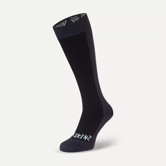 SealSkinz Worstead Waterproof Cold Weather Knee Length Sock Black/Grey