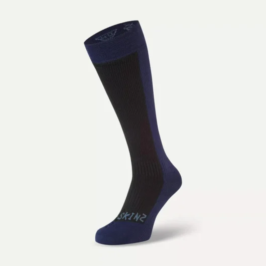 SealSkinz Worstead Waterproof Cold Weather Knee Length Sock Black/Navy Blue