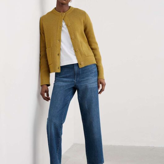 Seasalt Cornwall Pure Cotton Cardigan Yellow