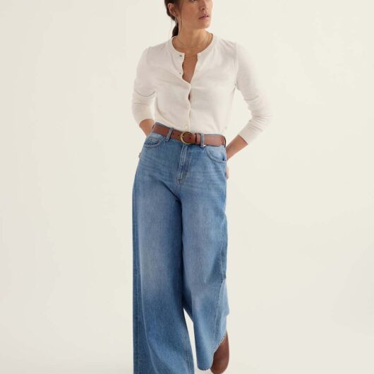 Seasalt Cornwall Pure Cotton Crew Neck Cardigan Natural