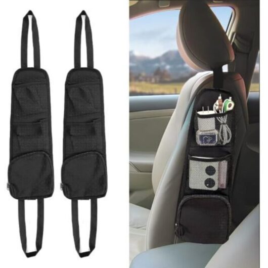 Seat Side Organizer, Storage Bag, Multifunctional Hanging Bag for Car, Truck, SUV, Gaming Chair (Black)