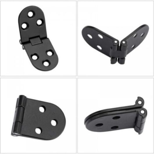 Set of 4 zinc alloy 180-degree folding hinges with rounded edges for folding tables, cabinets, wardrobes, doors, woodwork, wooden boxes, with
