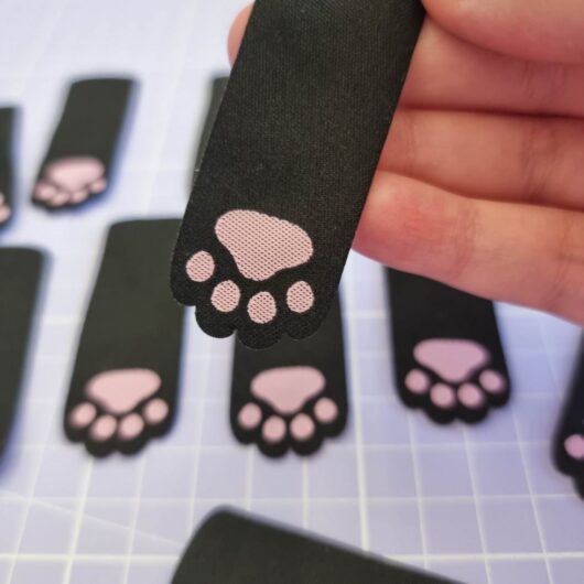 Sew Anonymous Cat Paw Silhouette Woven Labels