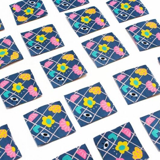 Sew Anonymous Eye Heart You Woven Labels Blue