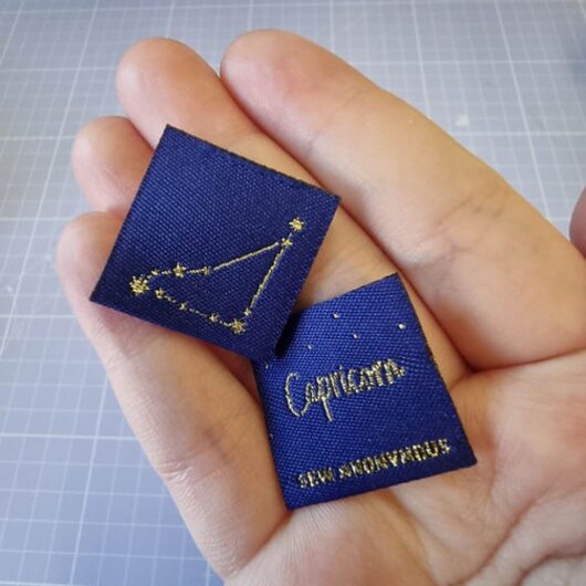 Sew Anonymous Star Sign Metallic Woven Labels Capricorn