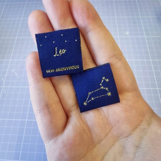 Sew Anonymous Star Sign Metallic Woven Labels Leo
