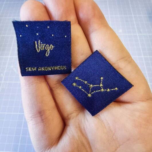 Sew Anonymous Star Sign Metallic Woven Labels Virgo
