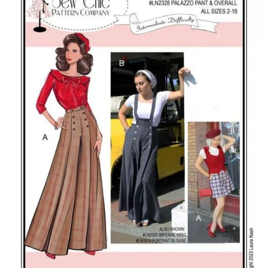 Sew Chic Paper Sewing Pattern Palazzo Pants Overalls & Shorts