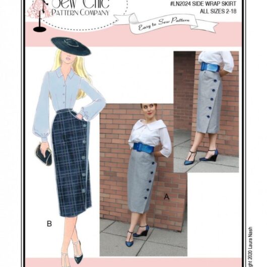 Sew Chic Paper Sewing Pattern Side Wrap Skirt