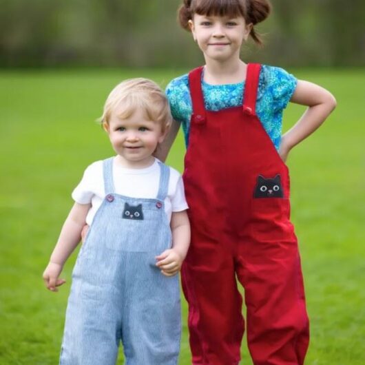 Sew Different Paper Sewing Pattern Kids Peek A Boo Dungarees