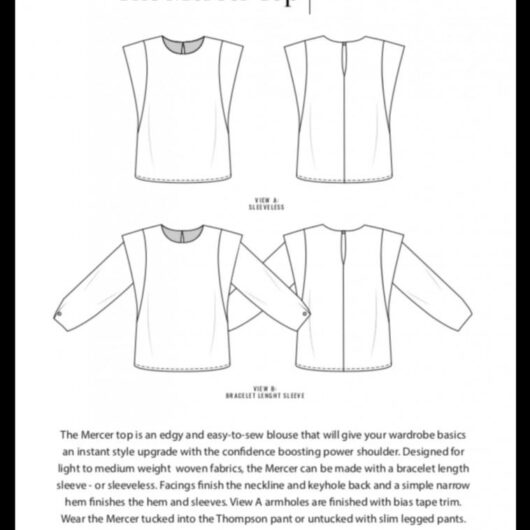 Sewing and the City Paper Sewing Pattern Mercer Top