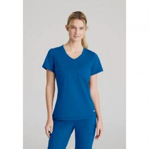 Skechers Slip-ins Flow Knit Scrub Top Royal Blue XS SKT221ROYAXS