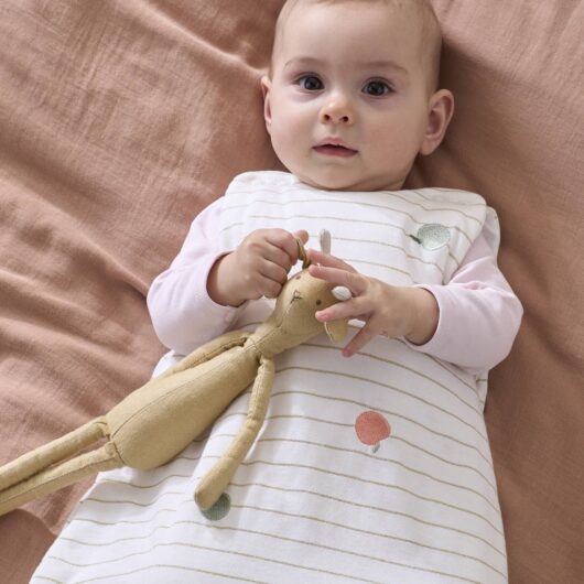Sleeveless Baby Sleeping Bag printed white