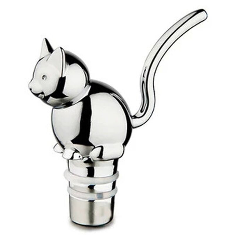 Stainless steel cat-shaped wine pourer, aerator for full-bodied red and white wines.