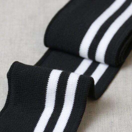 Stephanoise Knitted Cuff Ribbing Black & White