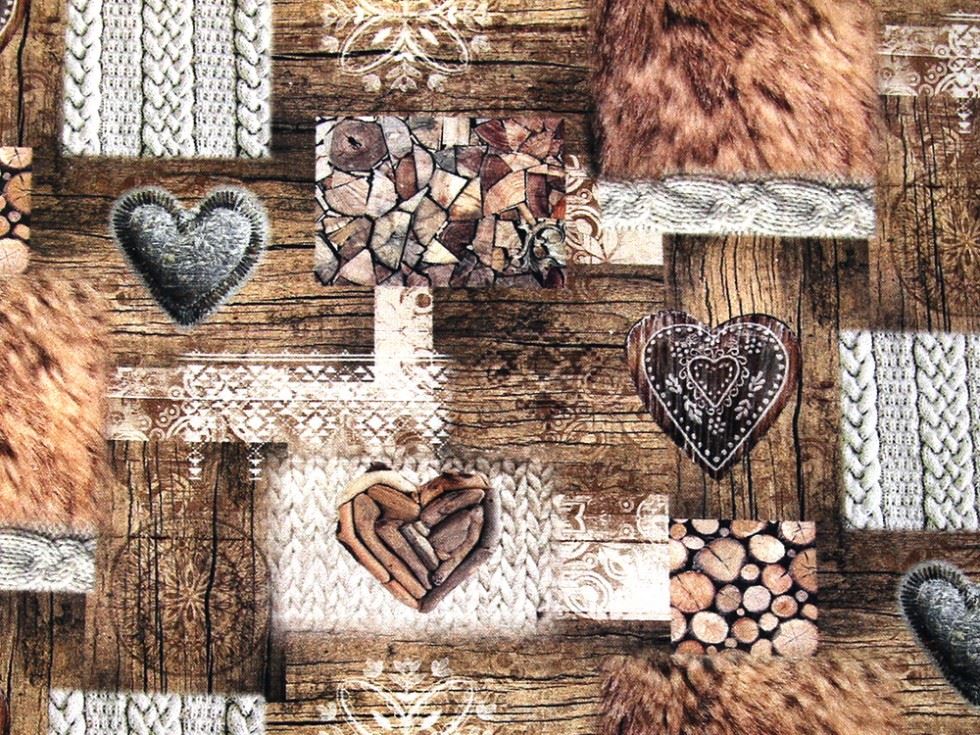 Stof France 100% Cotton Fabric Brown