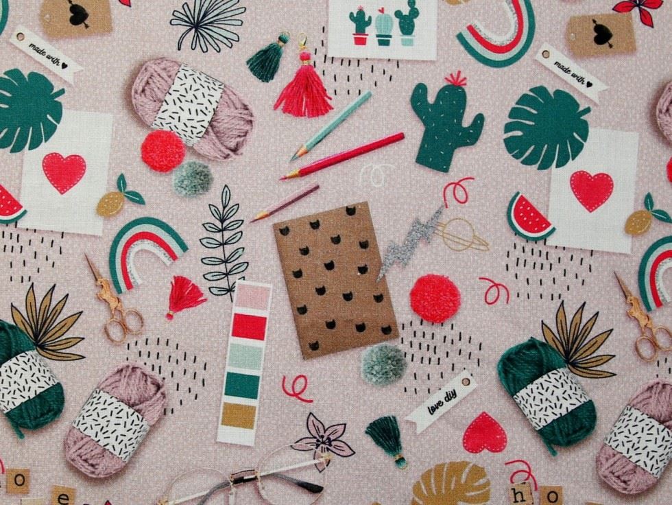 Stof France 100% Cotton Fabric Pink