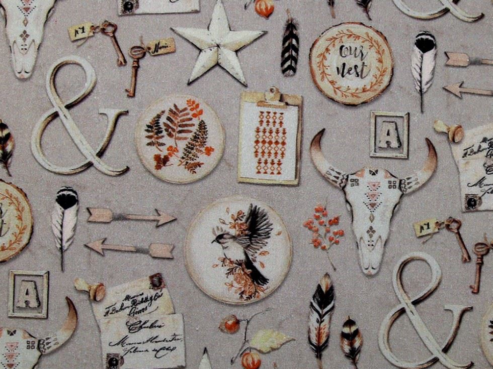 Stof France 100% Cotton Fabric Stone