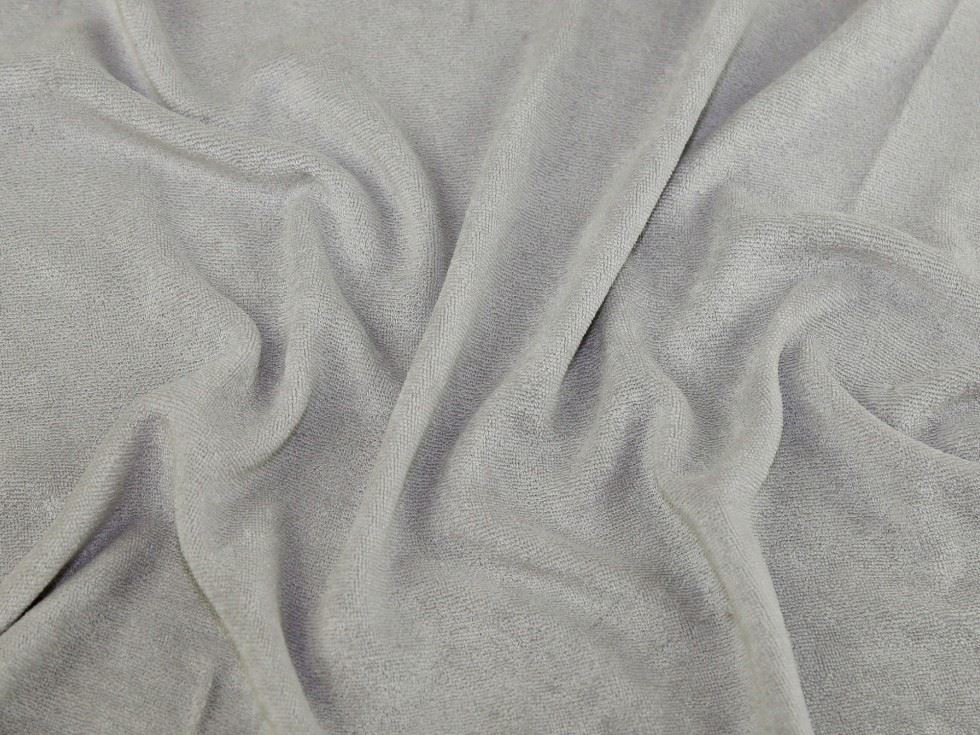 Stof France Bamboo Polyester Towelling Stretch Knit Fabric Grey