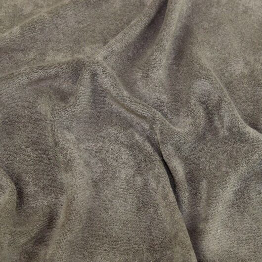 Stof France Bamboo Polyester Towelling Stretch Knit Fabric Taupe