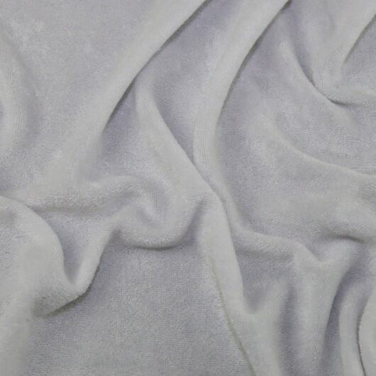 Stof France Bamboo Polyester Towelling Stretch Knit Fabric White