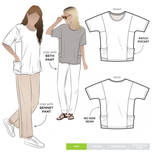 Style Arc Paper Sewing Pattern Ada Knit Top