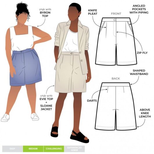Style Arc Paper Sewing Pattern Braxton Shorts