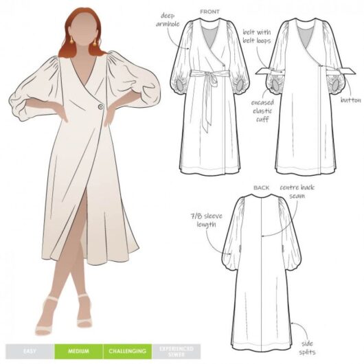 Style Arc Paper Sewing Pattern Brigid Wrap Dress