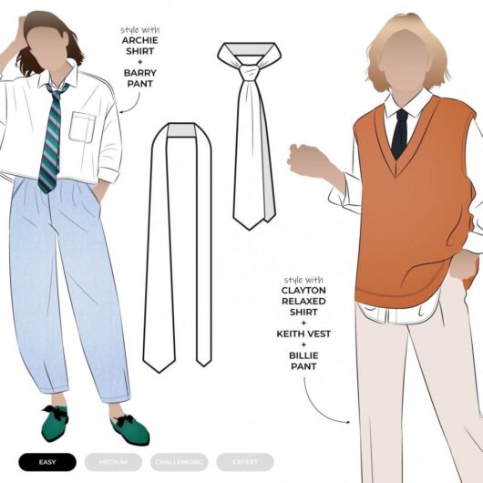 Style Arc Paper Sewing Pattern Chelsea Tie