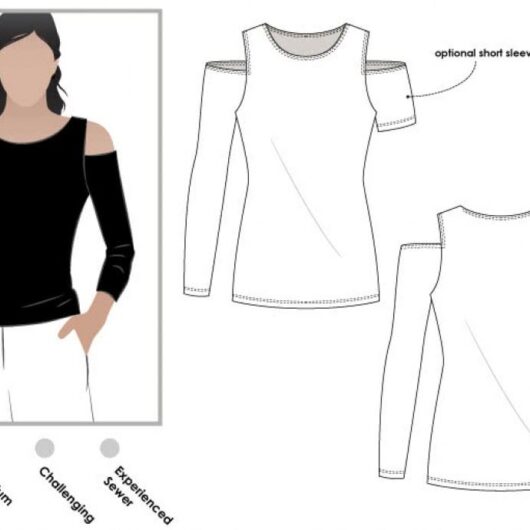 Style Arc Paper Sewing Pattern Cold Shoulder Top