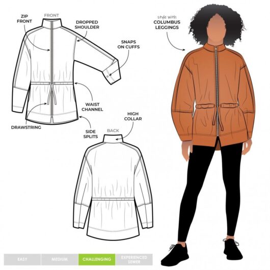 Style Arc Paper Sewing Pattern Columbus Jacket