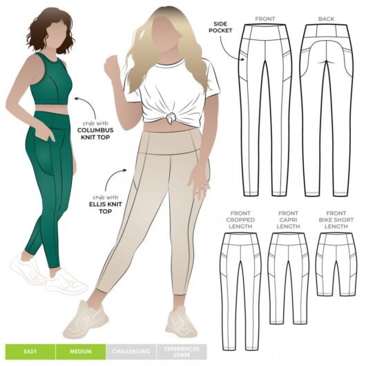 Style Arc Paper Sewing Pattern Columbus Leggings