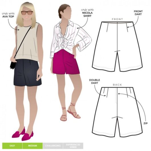 Style Arc Paper Sewing Pattern Cora Shorts