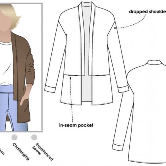 Style Arc Paper Sewing Pattern Coral Cardigan