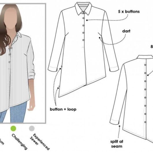 Style Arc Paper Sewing Pattern Crystal Overshirt