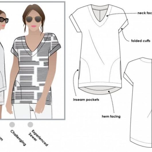Style Arc Paper Sewing Pattern Elani Tunic Top