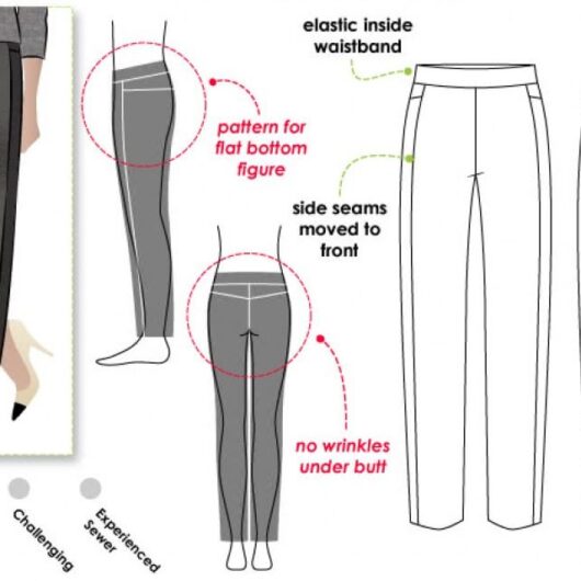 Style Arc Paper Sewing Pattern Flat Bottom Flo Pants