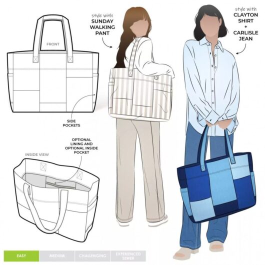 Style Arc Paper Sewing Pattern Forrest Tote Bag