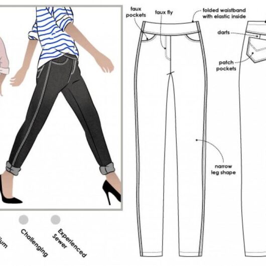 Style Arc Paper Sewing Pattern Georgie Stretch Woven Jeans