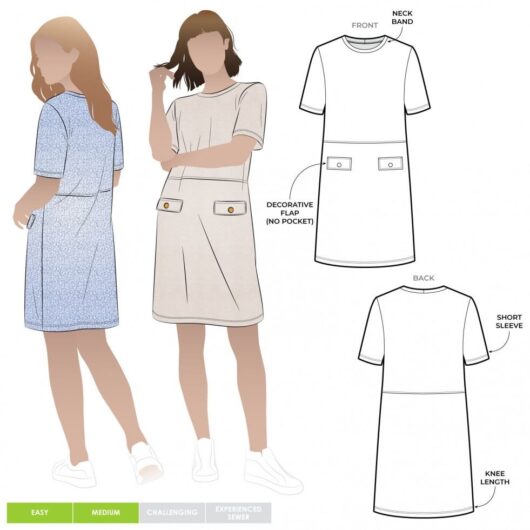 Style Arc Paper Sewing Pattern Ines Knit Dress