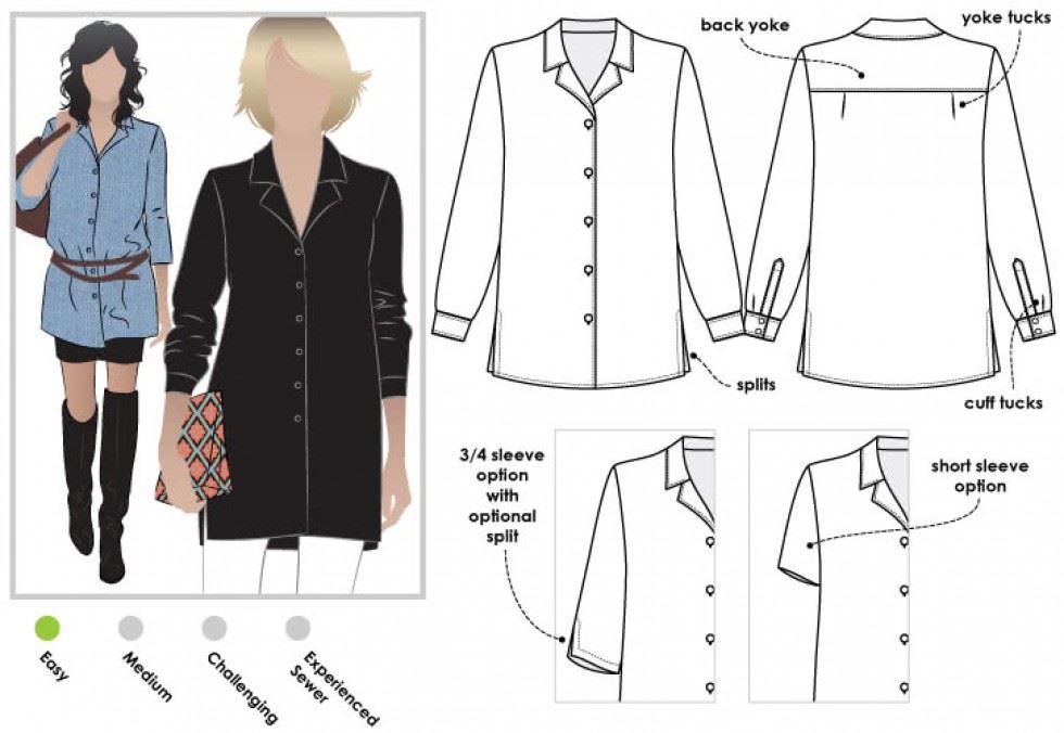 Style Arc Paper Sewing Pattern Jane Overshirt