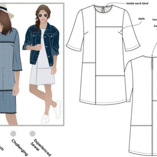 Style Arc Paper Sewing Pattern Jema Panel Shift Dress