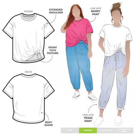 Style Arc Paper Sewing Pattern Kempsey Knit Top
