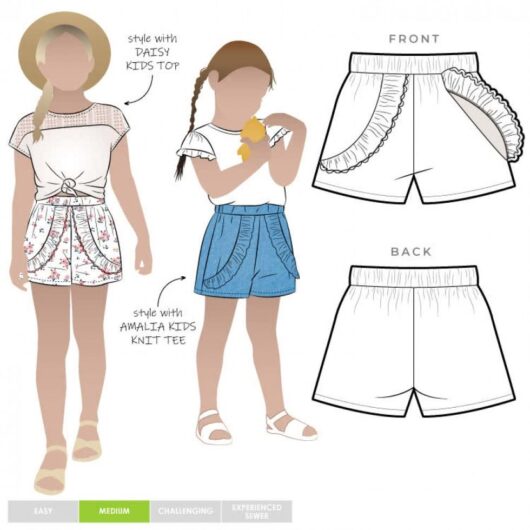Style Arc Paper Sewing Pattern Kids Alice Shorts