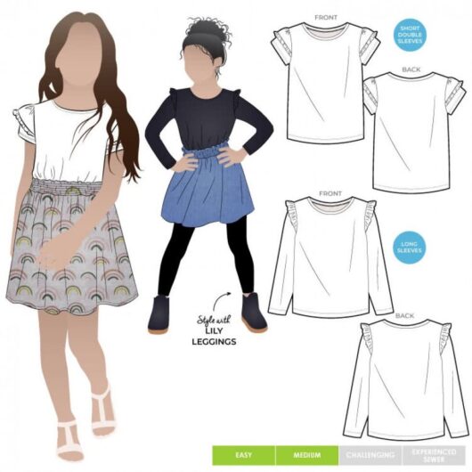 Style Arc Paper Sewing Pattern Kids Amalia Knit T