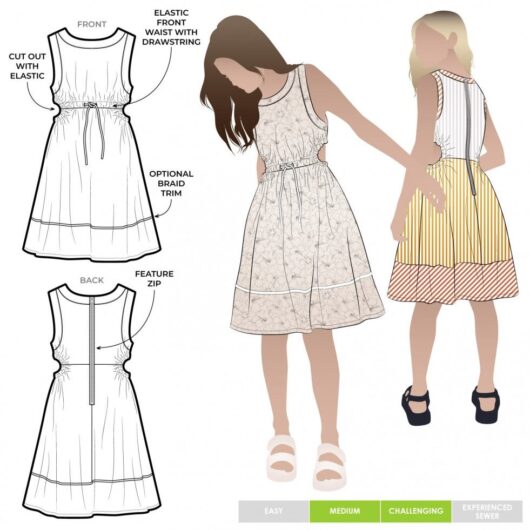Style Arc Paper Sewing Pattern Kids Maddison Dress