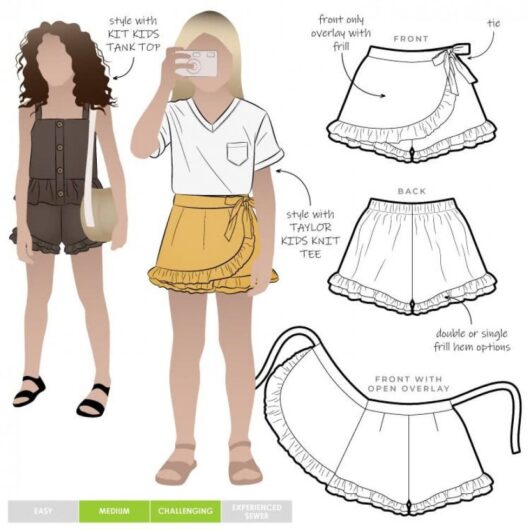 Style Arc Paper Sewing Pattern Kids Margot Skort